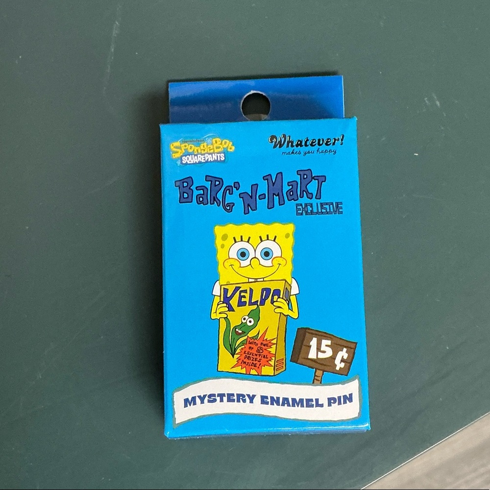 SpongeBob SquarePants Blue & Yellow Barg'N-Mart Mystery Enamel Pin Backing